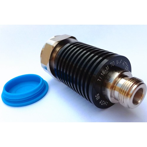 DIN 7/16 MALE TO N FEMALE FIXED ATTENUATOR 5W 4GHz,40dB